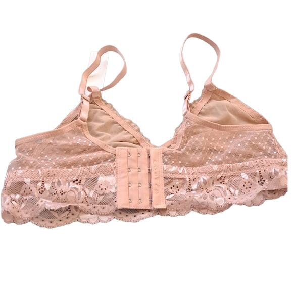 NWT Pearlle Beige Solid Lace Underwire Bralette Size Large - Picture 6 of 7